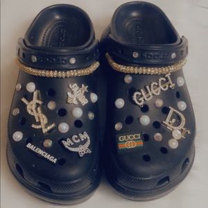 Sold‼️Wedge Designer Black size 9 crocs